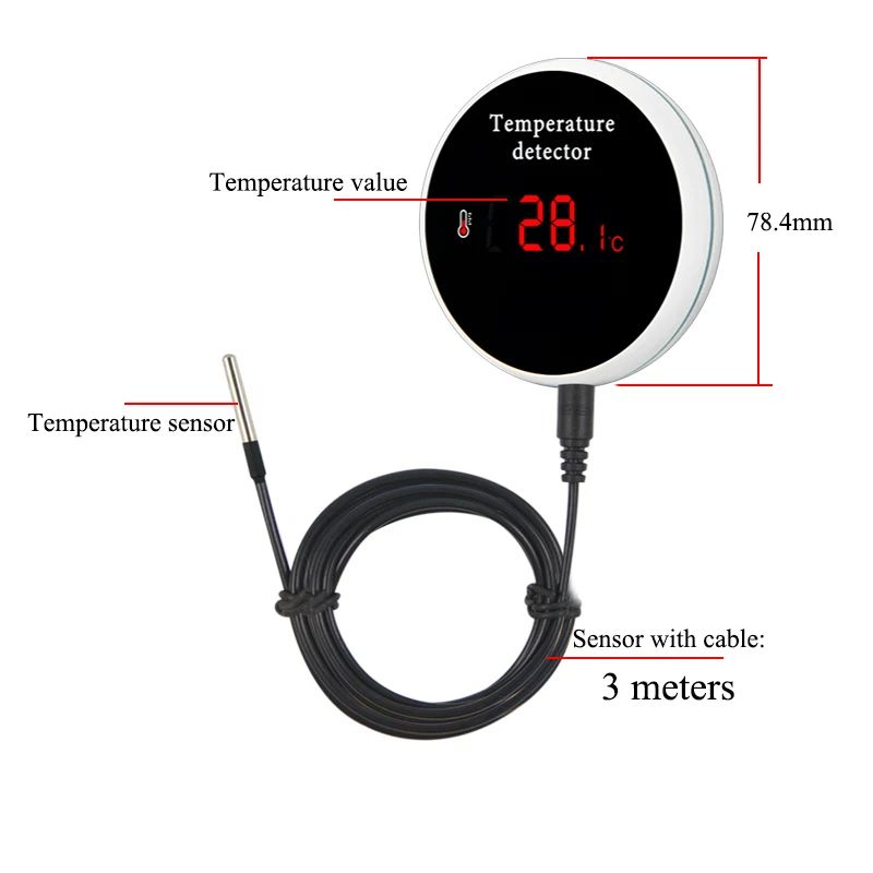 Tuya WiFi Temperature Sensor Waterproof Probe Smart Life Thermometer For Home Pool Freezer Remote M 5