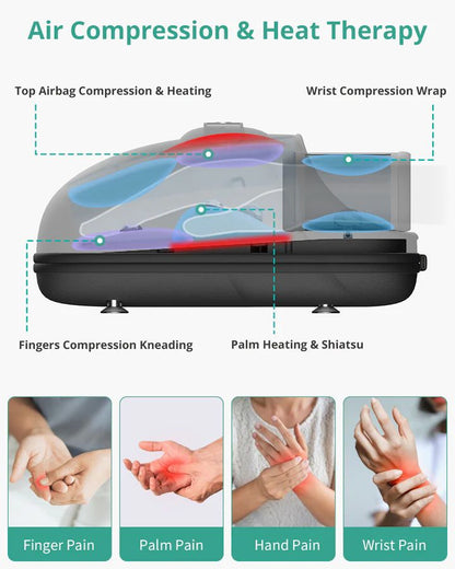 RelaxaTouch Wireless Hand Massager With Heat And Air Compression For Arthritis And Muscle Relief 4