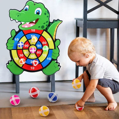 Montessori Baby Toy Sticky Ball Dart Board, Indoor Educational Games for Children, Kids Sports Throw Game, Birthday Gift