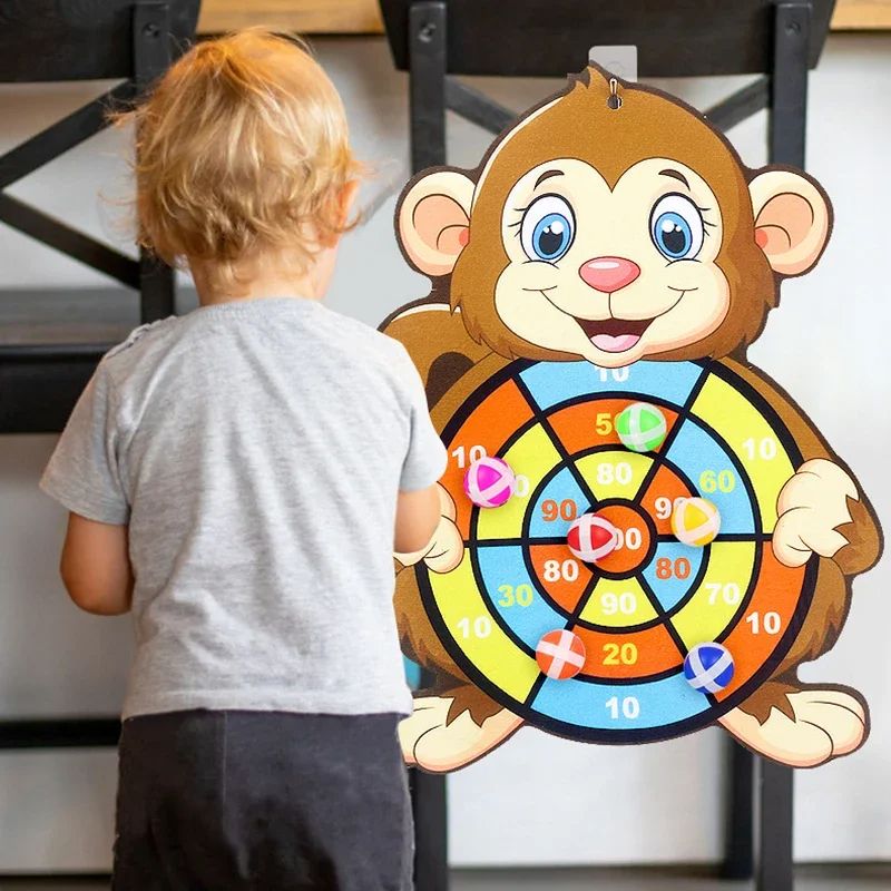 Montessori Baby Toy Sticky Ball Dart Board Indoor Educational Games For Children Kids Sports Throw  3