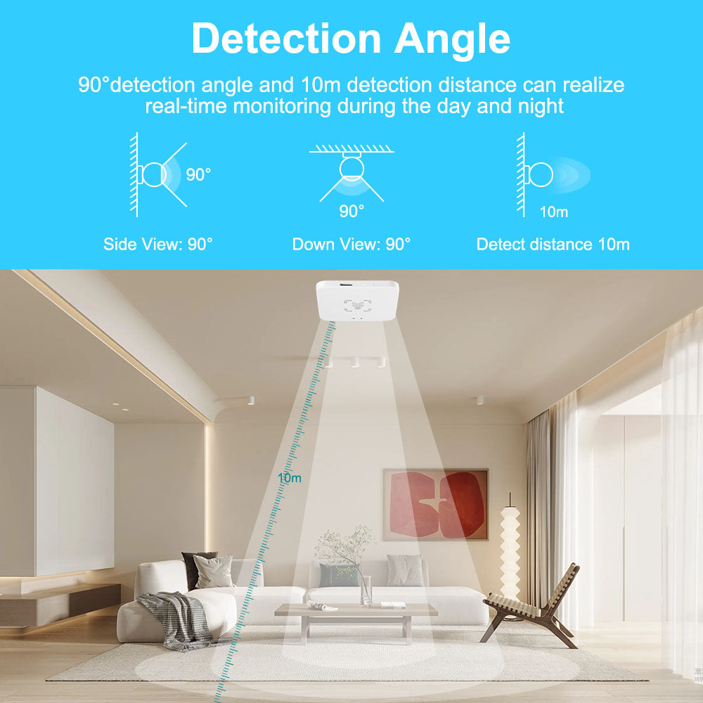 WiFi Smart Human Presence Sensor With MmWave Radar Luminance  Distance Detection Supports Home Assi