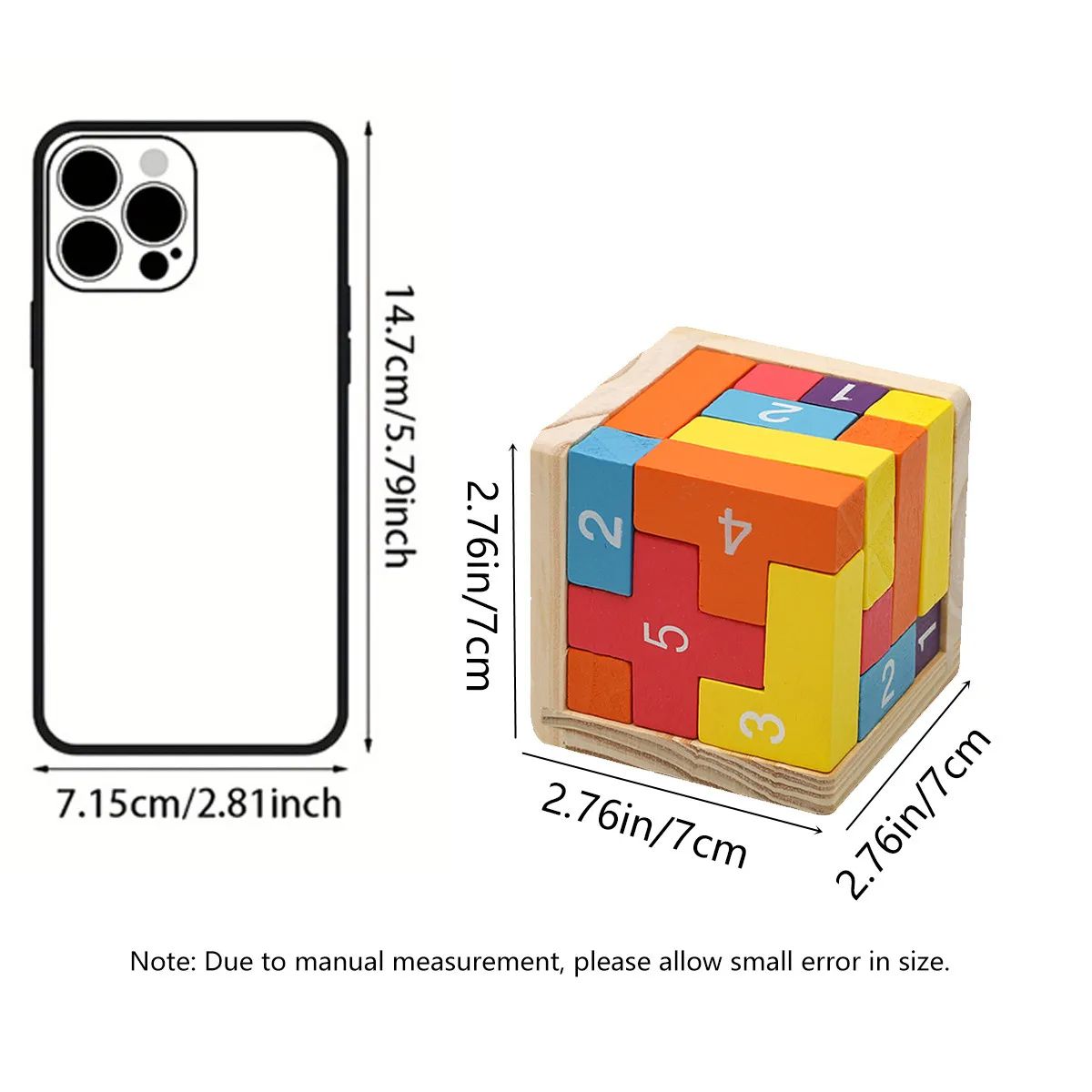 Colorful Wooden Blocks Puzzle Classic Luban Lock Cube 3D Brain Teaser Toy For Kids  Adults 5