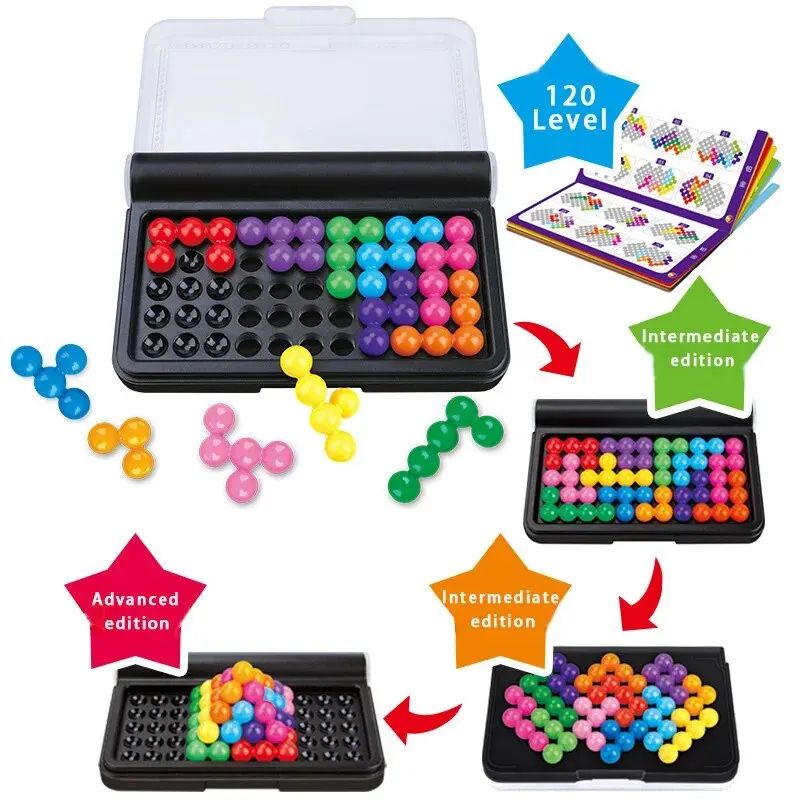 IQ 3D Puzzle Board Game With Challenges Pyramid Plate Pearl Logical Mind Montessori Toy For Kids Py 1