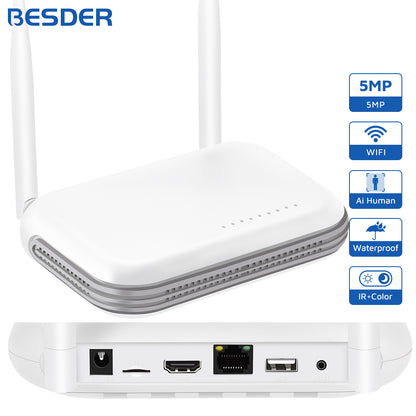 4CH 6MP WiFi NVR Network Recorder, H.265 Onvif Wireless Security System with Face Detection & iCSee App Support