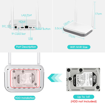 4CH 6MP WiFi NVR Network Recorder H265 Onvif Wireless Security System With Face Detection  ICSee Ap 1