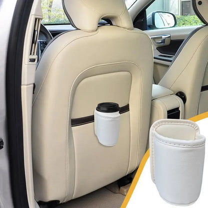 Leather Car Door Cup Holder Organizer  Automotive Drink Rack Storage Bin For Back Seat  Universal I 4