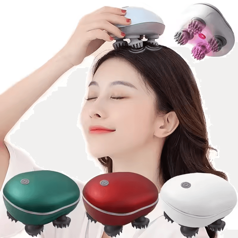 Electric Scalp and Body Massager with Red Light Therapy for Stress Relief Muscle Tension and Fatigue