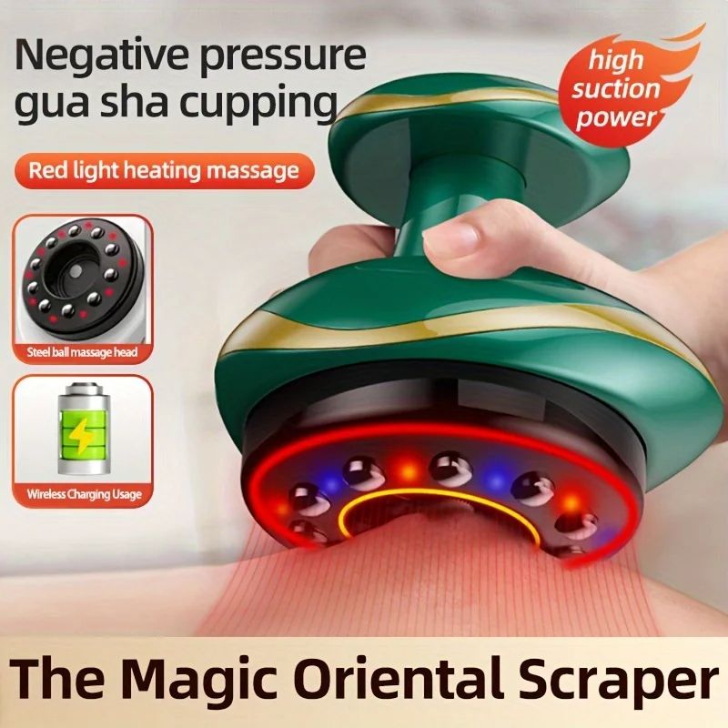 Electric Massage Meridian Brush, Universal Body Dredging Cupping & Scraping Instrument for Abdominal and Back Massage