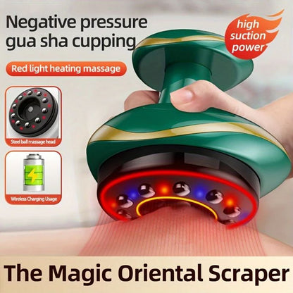 Electric Massage Meridian Brush, Universal Body Dredging Cupping & Scraping Instrument for Abdominal and Back Massage
