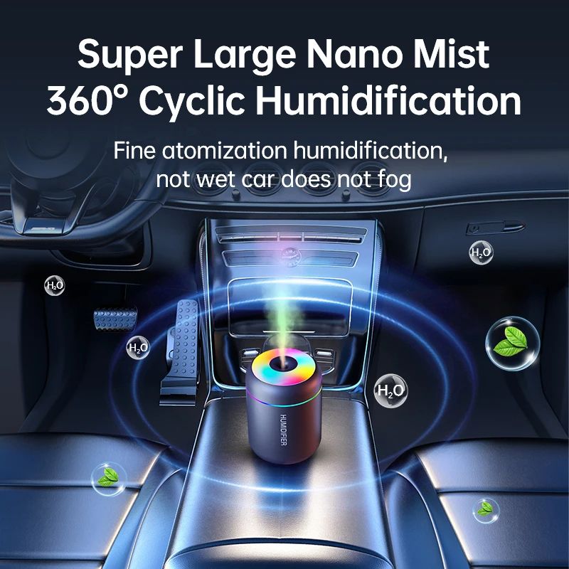 Portable USB Electric Aroma Diffuser  Mini Air Humidifier Essential Oil Mist Maker With LED Lights  3