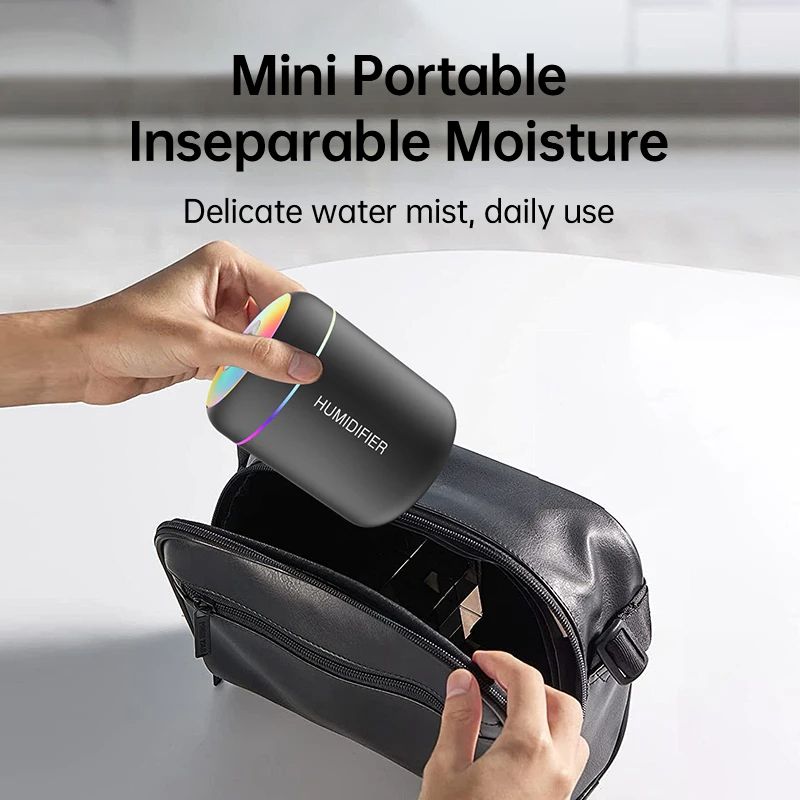 Portable USB Electric Aroma Diffuser  Mini Air Humidifier Essential Oil Mist Maker With LED Lights  4
