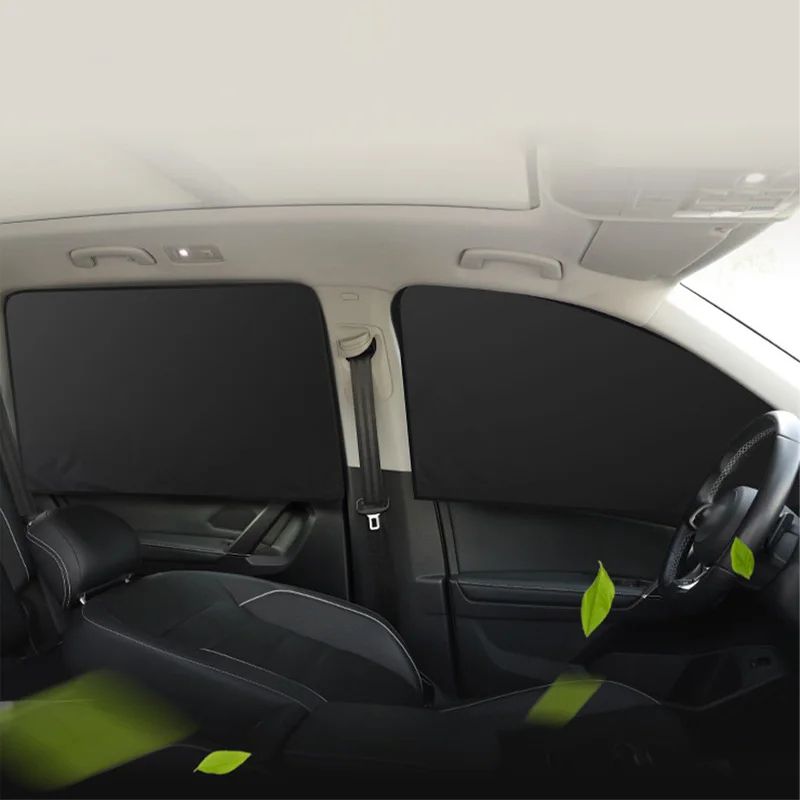 2 Pcs Car Side Window Sun Shade Curtains UV Reflective Magnetic Sun Protection Covers For Summer Pr 4