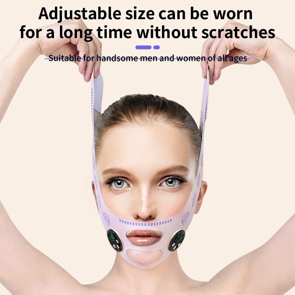 Head Massage Face Slimming Strap USB Rechargeable Facial Lifting Mask To Reduce Double Chin Cheek L 5