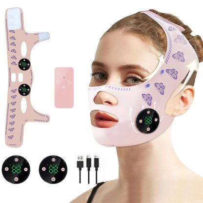 Head Massage Face Slimming Strap, USB Rechargeable Facial Lifting Mask to Reduce Double Chin, Cheek Lift, Skin Tightning