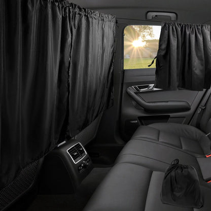 Universal Car Privacy Curtains, Rear Seat Divider & Side Window Sun Shades for SUVs & Sedans