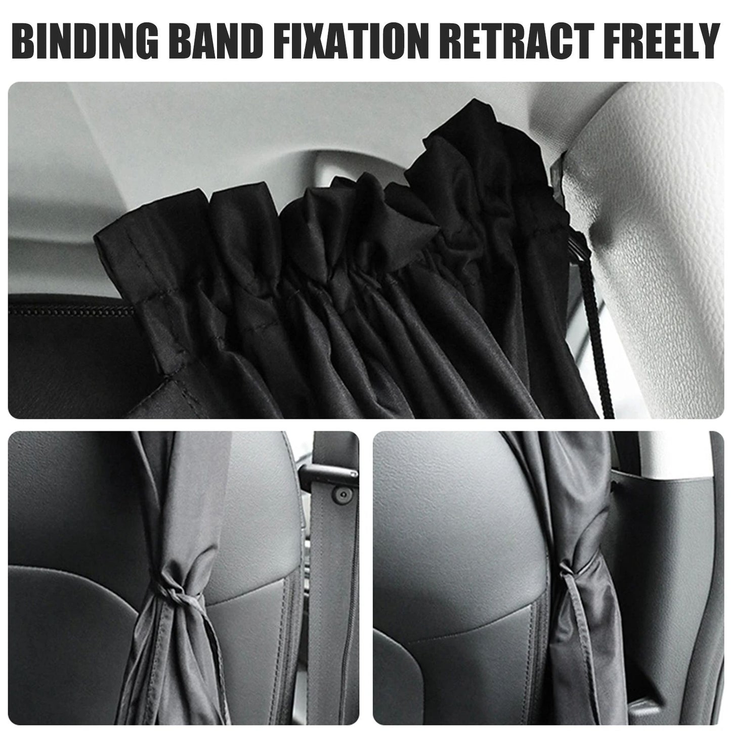 Universal Car Privacy Curtains Rear Seat Divider  Side Window Sun Shades For SUVs  Sedans 2