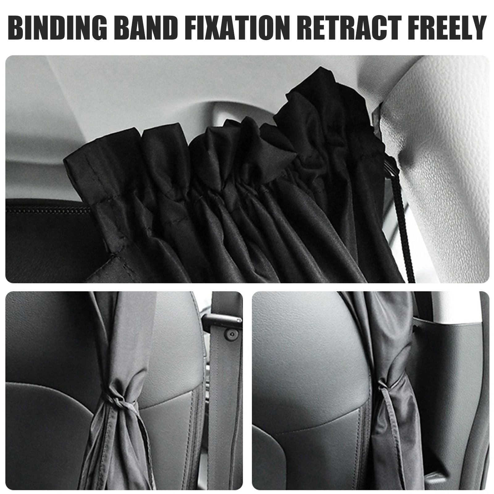 Universal Car Privacy Curtains Rear Seat Divider  Side Window Sun Shades For SUVs  Sedans 2