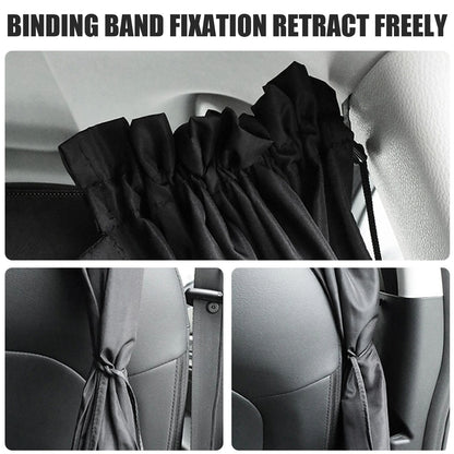 Universal Car Privacy Curtains Rear Seat Divider  Side Window Sun Shades For SUVs  Sedans 2