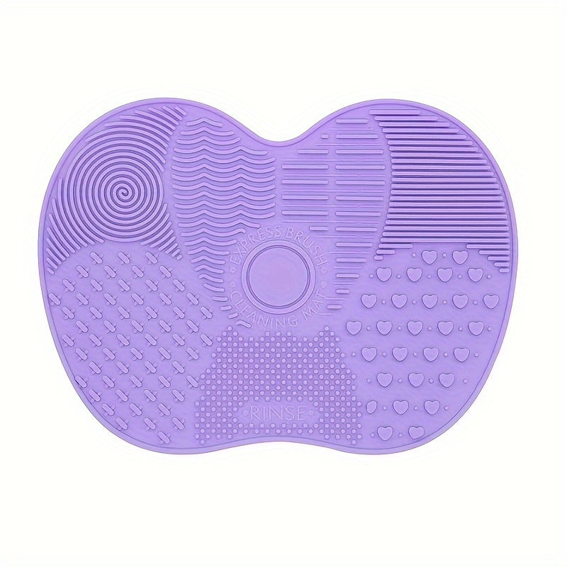 Silicone Apple Shape Makeup Brush Cleaning Pad Cute  Effective Suction Cup Cosmetic Tool 8