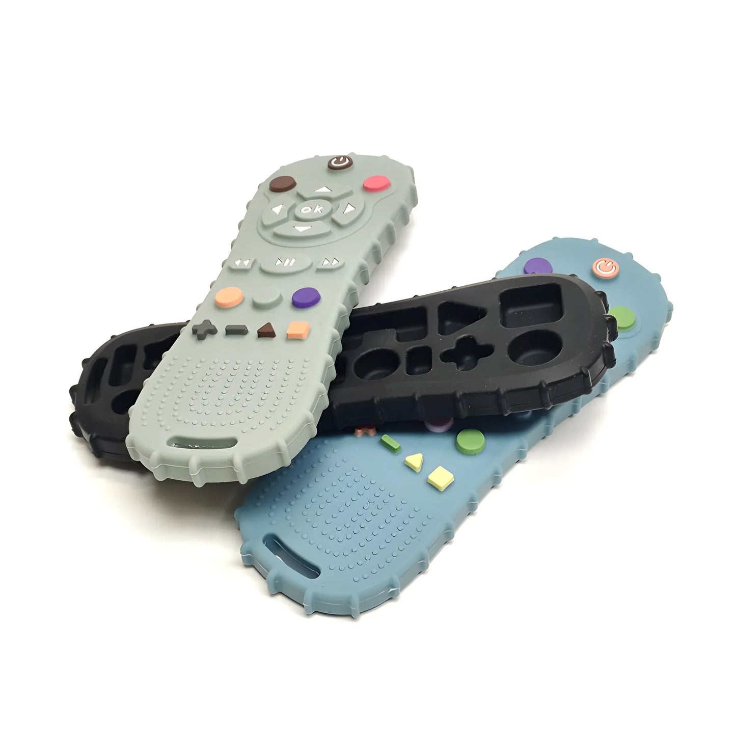 Baby Silicone Remote Teether Teething Stick Pacifier Glove Toy Set 2