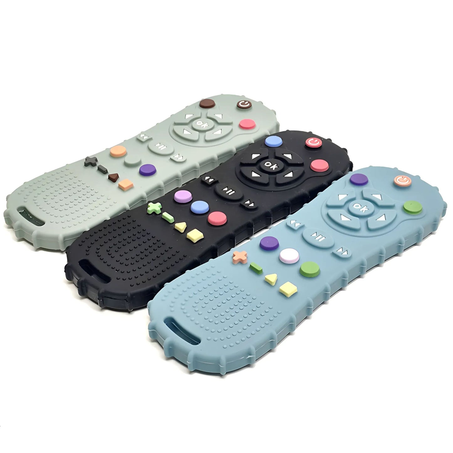 Baby Silicone Remote Teether Teething Stick Pacifier Glove Toy Set 3