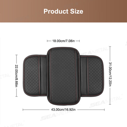 Leather Car Armrest Box Pad Memory Foam Center Console Arm Rest Protector Cover with Storage Pocket Elbow Rest Cushion