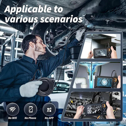 Dual & Single Lens Endoscope Camera, 1080P HD, 4.3" IPS Screen, IP67 Waterproof Borescope for Car & Pipe Inspection