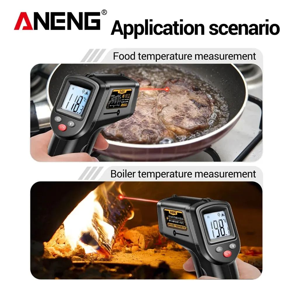 Digital Infrared Thermometer HighPrecision NonContact Temperature Gun With LCD Backlight For Indust 3