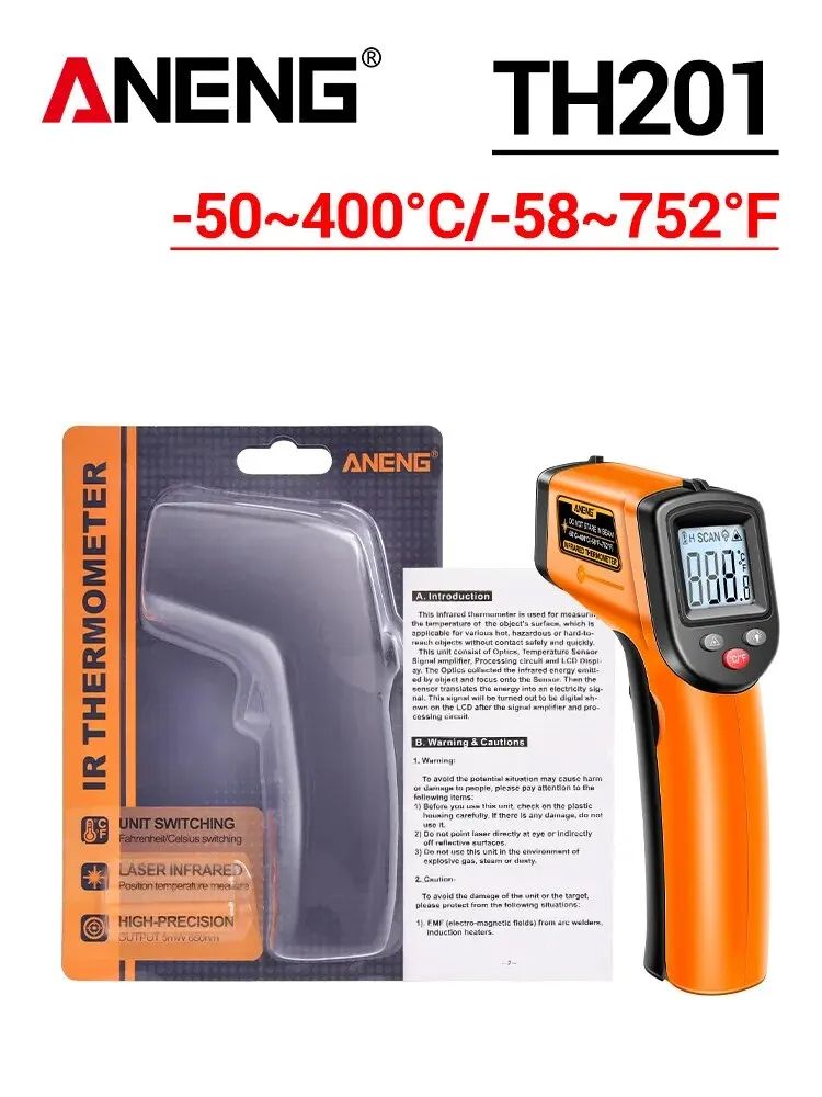 Digital Infrared Thermometer HighPrecision NonContact Temperature Gun With LCD Backlight For Indust 6