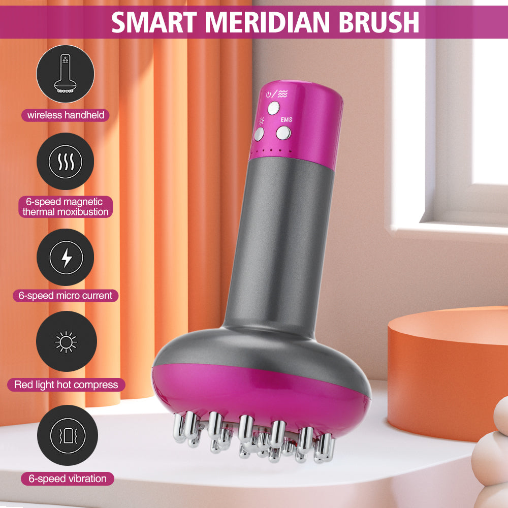 Rechargeable Gua Sha Massager For Body Shaping Heating Meridian Scraping Brush For Lymphatic Detox  2