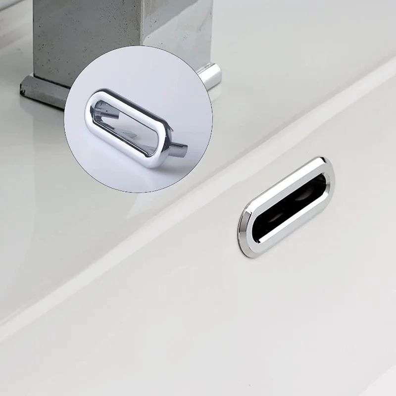 Plastic Sink Hole Overflow Cover Ring For Bathroom Basin Kitchen Drain Trim Plug Round Oval Overflo 2