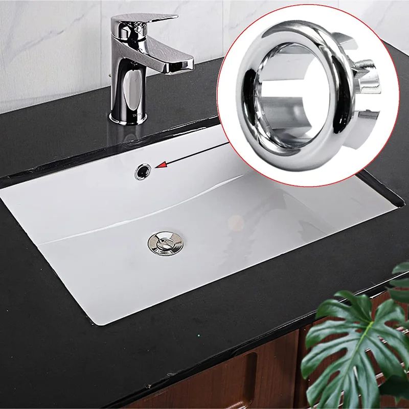 Plastic Sink Hole Overflow Cover Ring For Bathroom Basin Kitchen Drain Trim Plug Round Oval Overflo 3