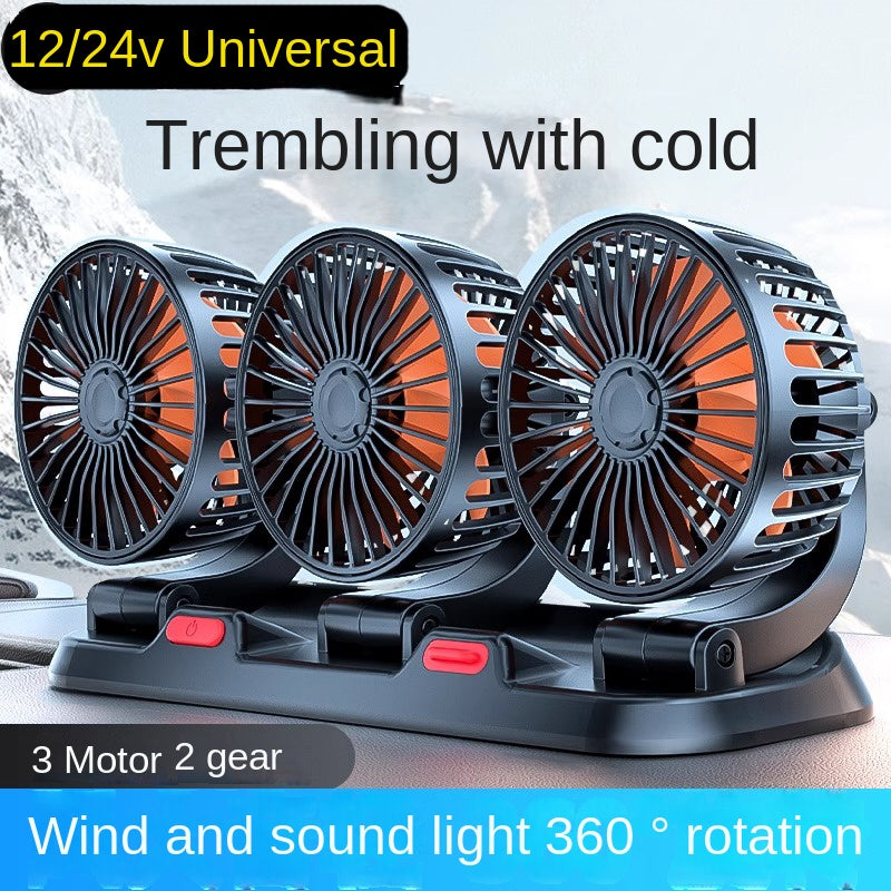 Car Silent Fan 360 Adjustable Air Fan For Automotive Desk  Office USB  Cigarette Lighter Compatible 1