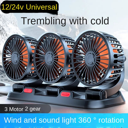 Car Silent Fan 360 Adjustable Air Fan For Automotive Desk  Office USB  Cigarette Lighter Compatible 1