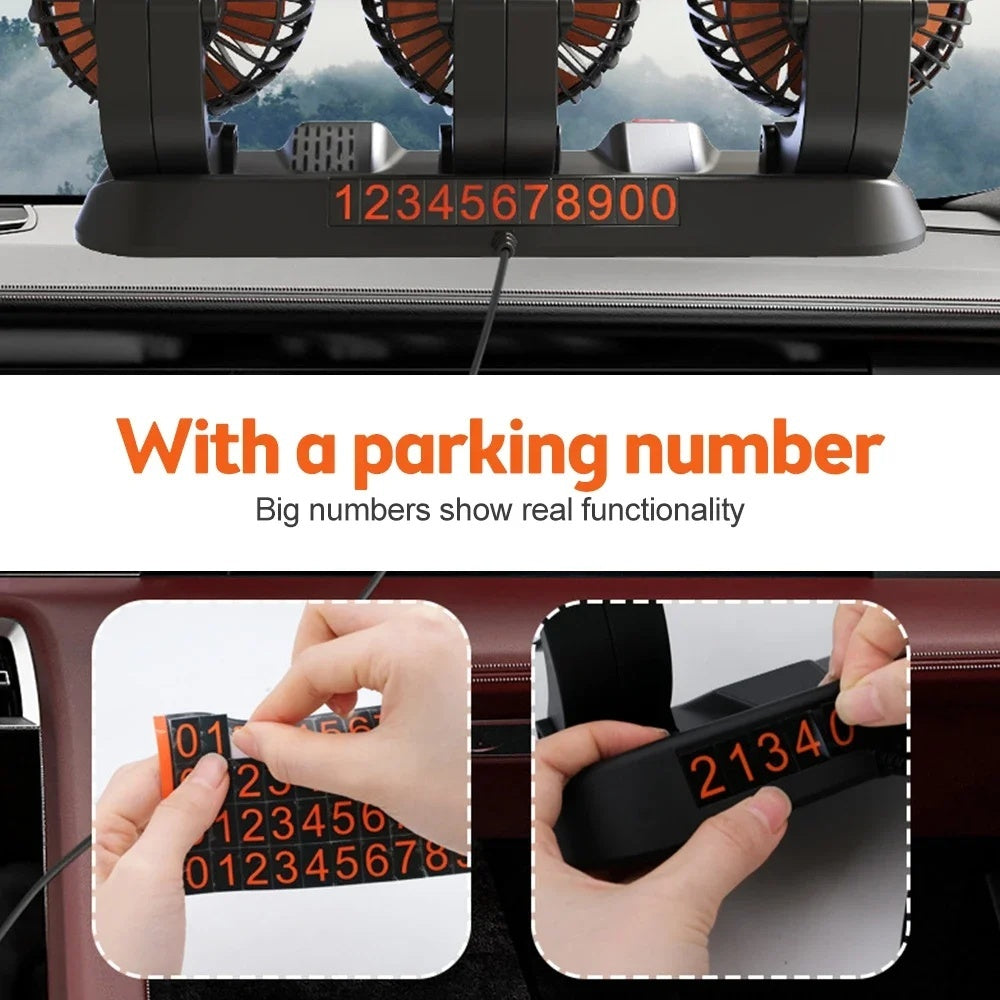 Car Silent Fan 360 Adjustable Air Fan For Automotive Desk  Office USB  Cigarette Lighter Compatible 5