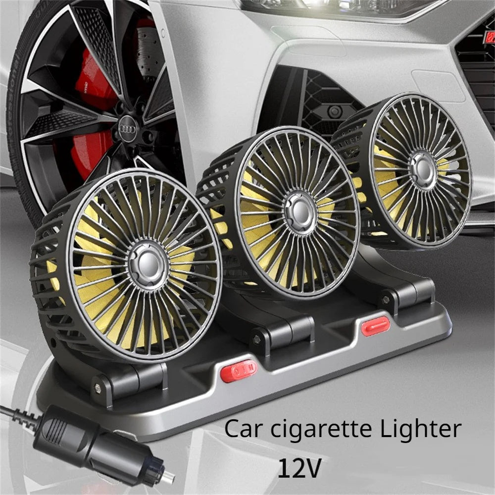 Car Silent Fan 360 Adjustable Air Fan For Automotive Desk  Office USB  Cigarette Lighter Compatible 7