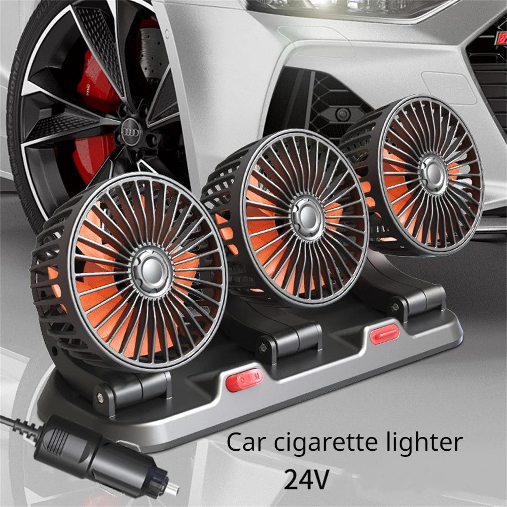 Car Silent Fan 360 Adjustable Air Fan For Automotive Desk  Office USB  Cigarette Lighter Compatible 8