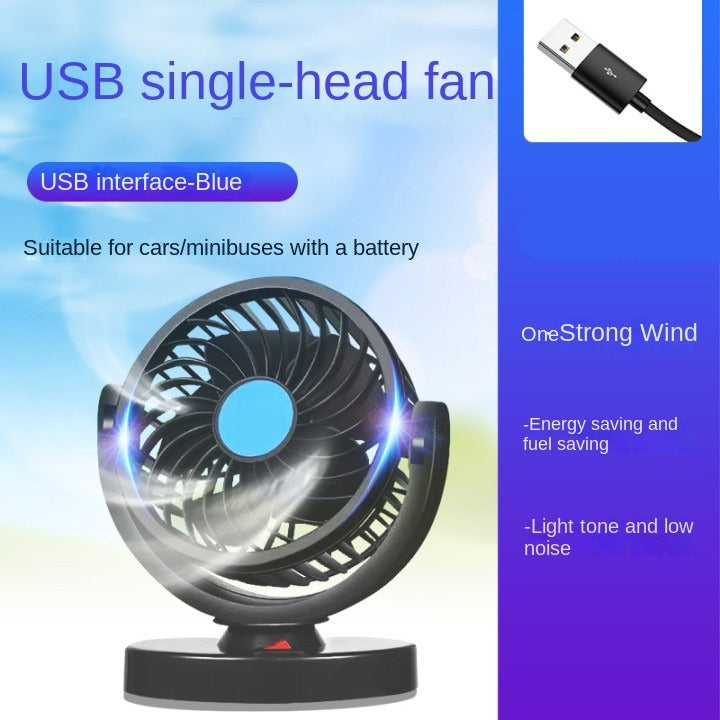 Car Silent Fan 360 Adjustable Air Fan For Automotive Desk  Office USB  Cigarette Lighter Compatible 9