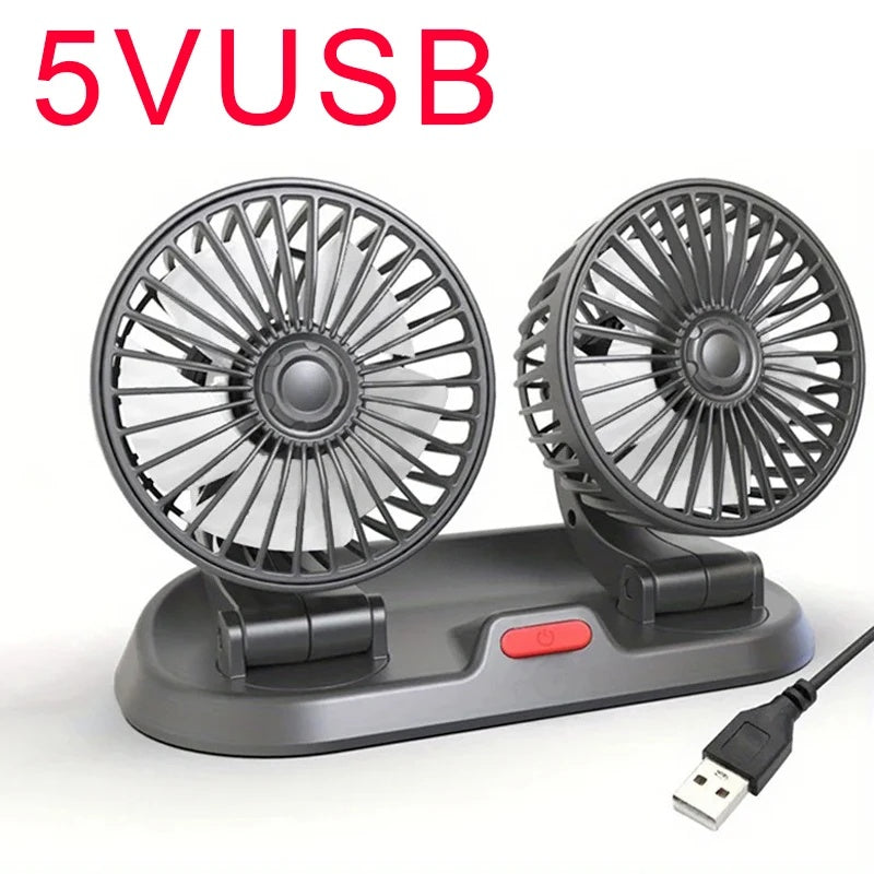 Car Silent Fan 360 Adjustable Air Fan For Automotive Desk  Office USB  Cigarette Lighter Compatible 10