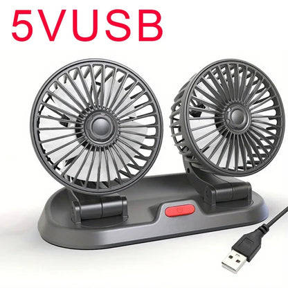 Car Silent Fan 360 Adjustable Air Fan For Automotive Desk  Office USB  Cigarette Lighter Compatible 10