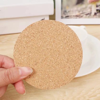 NonSlip Cork Coaster Set Cup Mat Natural Round Wooden Pad For Tea Coffee Mug Holder  Stylish Tablew 3