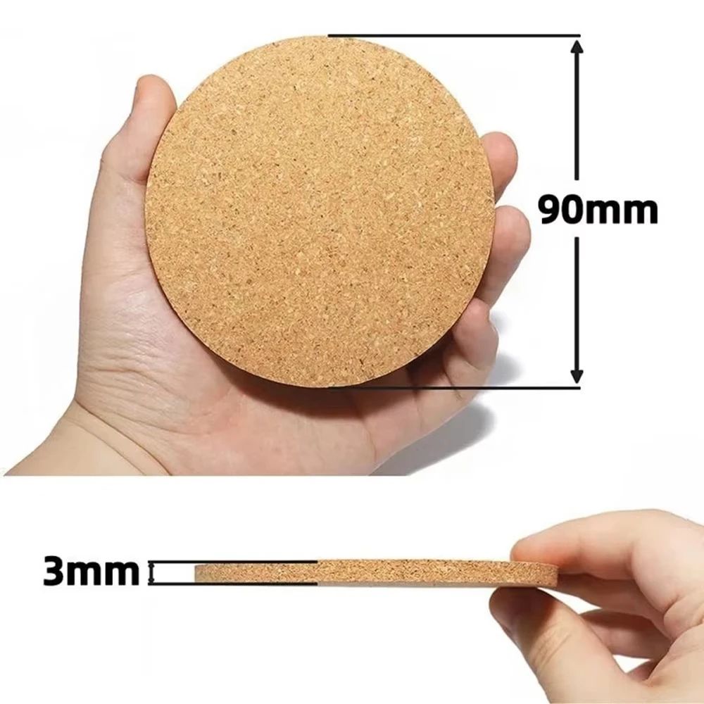 NonSlip Cork Coaster Set Cup Mat Natural Round Wooden Pad For Tea Coffee Mug Holder  Stylish Tablew 6