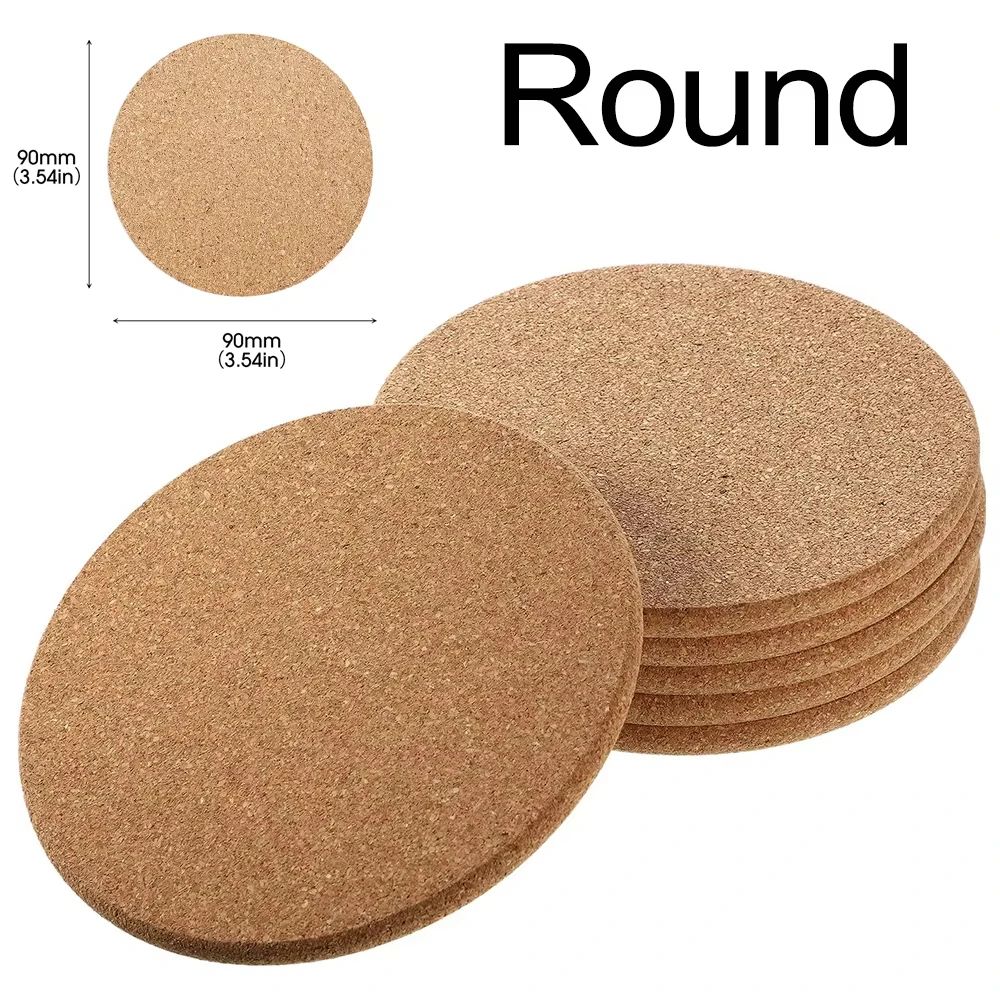 NonSlip Cork Coaster Set Cup Mat Natural Round Wooden Pad For Tea Coffee Mug Holder  Stylish Tablew 4