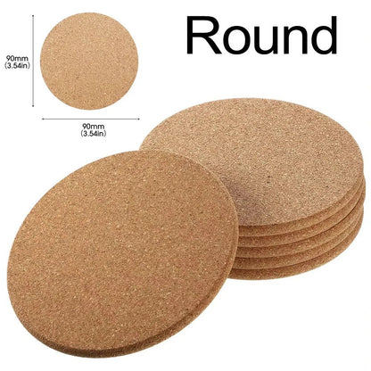 NonSlip Cork Coaster Set Cup Mat Natural Round Wooden Pad For Tea Coffee Mug Holder  Stylish Tablew 4