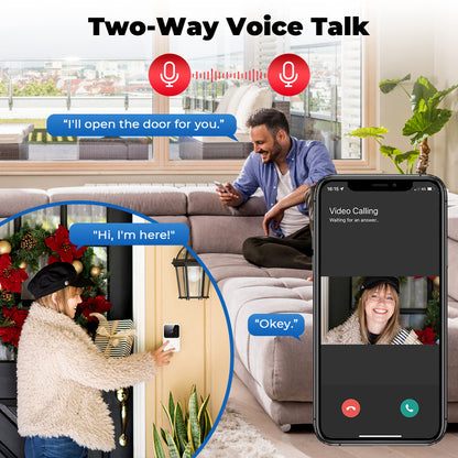 Smart WiFi Video Doorbell Wireless HD Camera With IR Night Vision  Alarm Security Home Intercom Sys 3