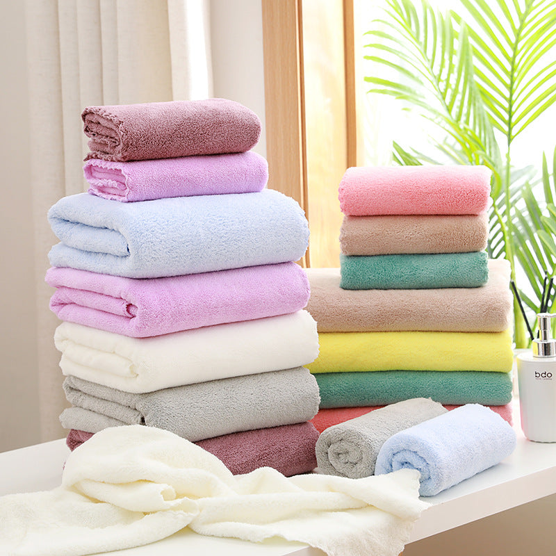Premium Coral Velvet Bath Towels Ultra Absorbent QuickDry Towel Set Spa Grade Softness For Home  Co 3