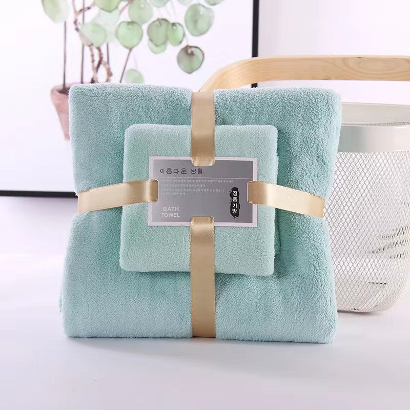 Premium Coral Velvet Bath Towels Ultra Absorbent QuickDry Towel Set Spa Grade Softness For Home  Co 8