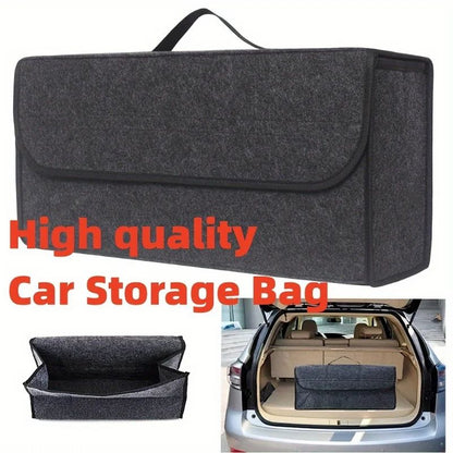 Gray AntiSlip Car Trunk Organizer  Soft Felt Boot Storage Box With Compartments For Tools  Accessor 4