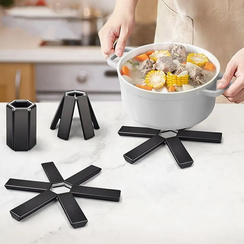 Heat Resistant Folding Pot Mat Dish Placemat Coaster For Kitchen High Temperature ABS Trivet For Pa 1