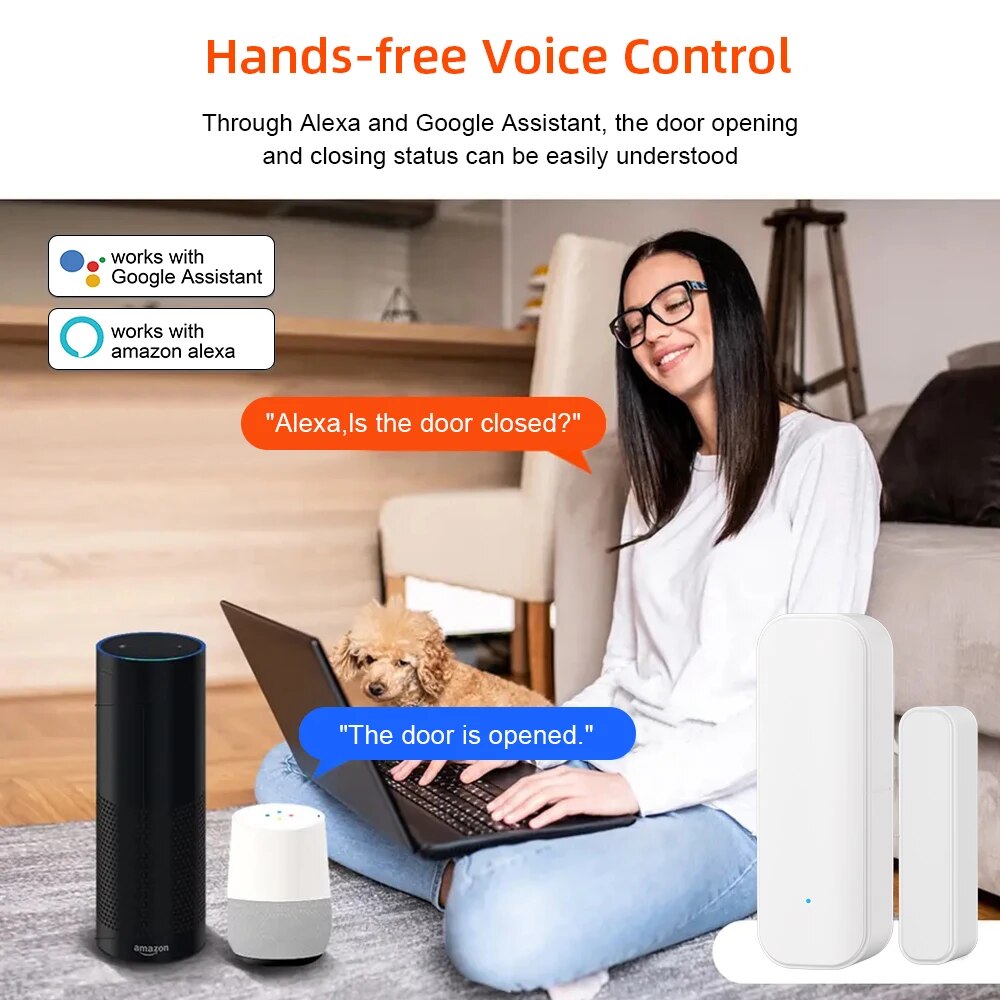 WiFi Smart Home Door  Window Sensor Security Alarm System Compatible With Alexa  Google Assistant 3